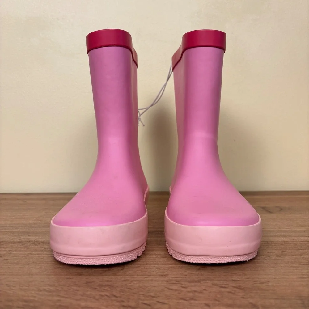HARPER CANYON Audra Rain Boots Pink Kids Size 12 Waterproof Rubber Slip On
